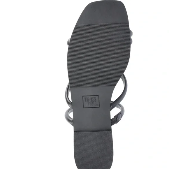 nwt time and tru black Sandals with Gold Accent - Picture 4 of 5